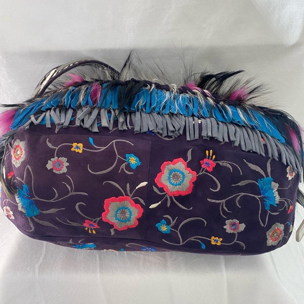 Multicolor Fur and Leather Women's Bag - Picture 3 of 16